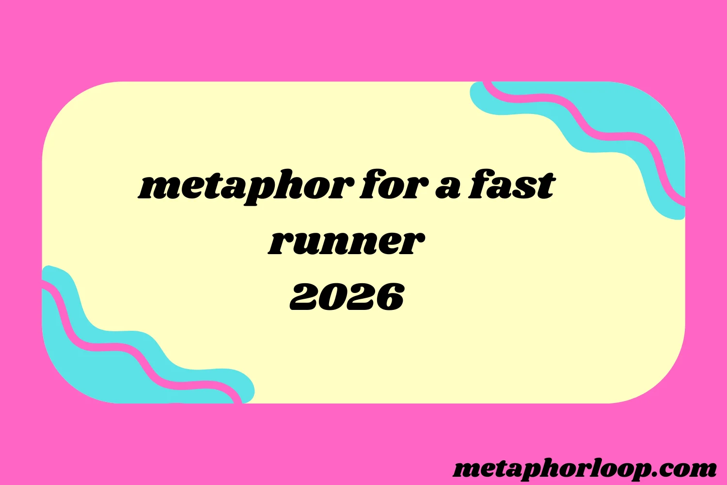 metaphor for a fast runner
